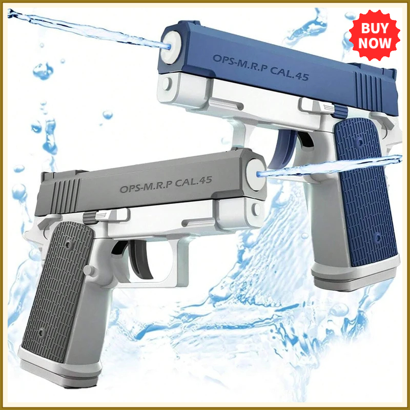 Aquatic Sports - M1911水鉄砲、ピストル型おもちゃ、水遊び銃、夏のプールやビーチでの射撃ゲーム、屋外用おもちゃ、子供と大人向けのウォーターブラスターピストル