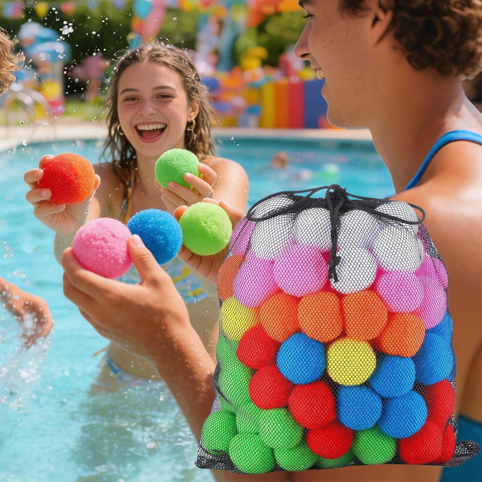 Aquatic Sports - 60個入り 再利用可能 ウォータースポンジボール ソフトトイ 夏のパーティー活動 吸水性バルーンおもちゃ